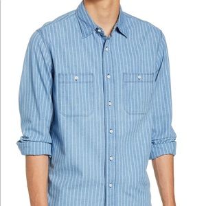 Madewell Mens Workshirt in Indigo Stripe